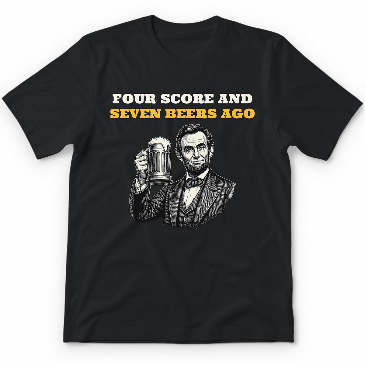 Four Score And Seven Beers Ago Premium Tee - Black