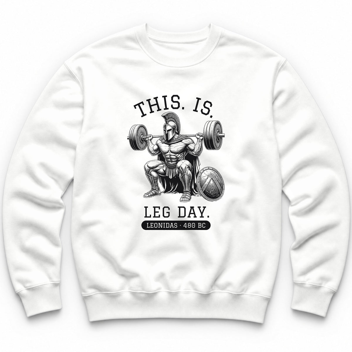 This Is Leg Day Crewneck - White