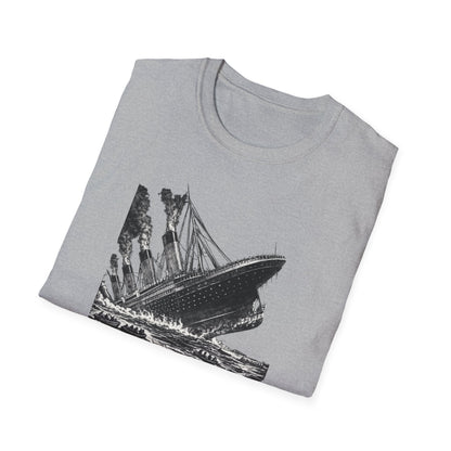 T-Shirt — Vintage Sinking Ship Graphic with 1-Star Review Quote