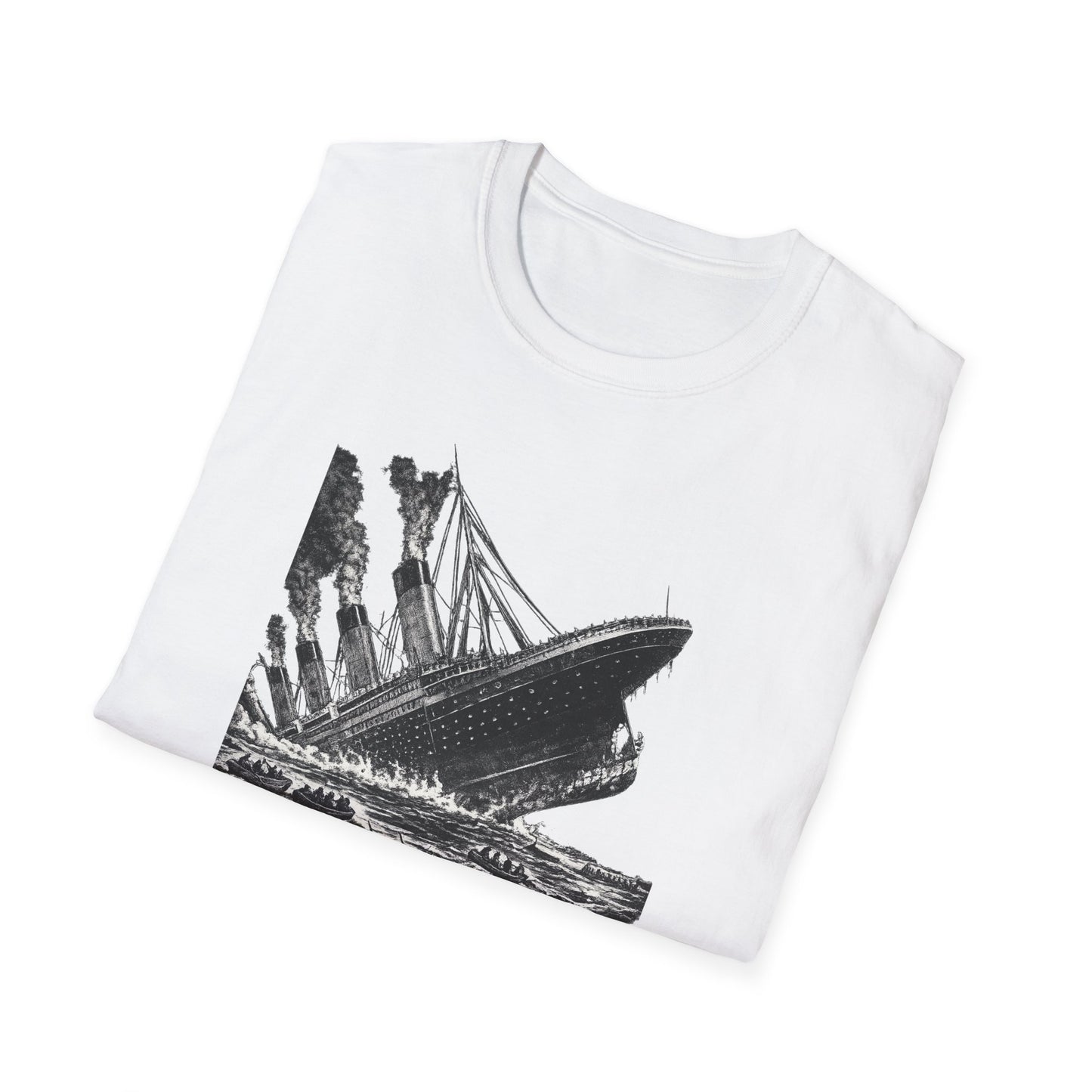 T-Shirt — Vintage Sinking Ship Graphic with 1-Star Review Quote