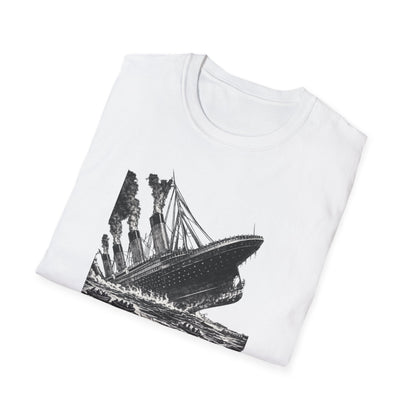 T-Shirt — Vintage Sinking Ship Graphic with 1-Star Review Quote