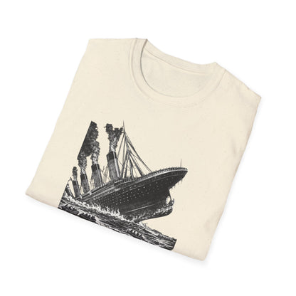 T-Shirt — Vintage Sinking Ship Graphic with 1-Star Review Quote