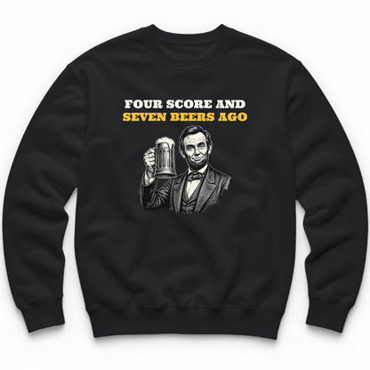 Four Score And Seven Beers Ago Crewneck - Black