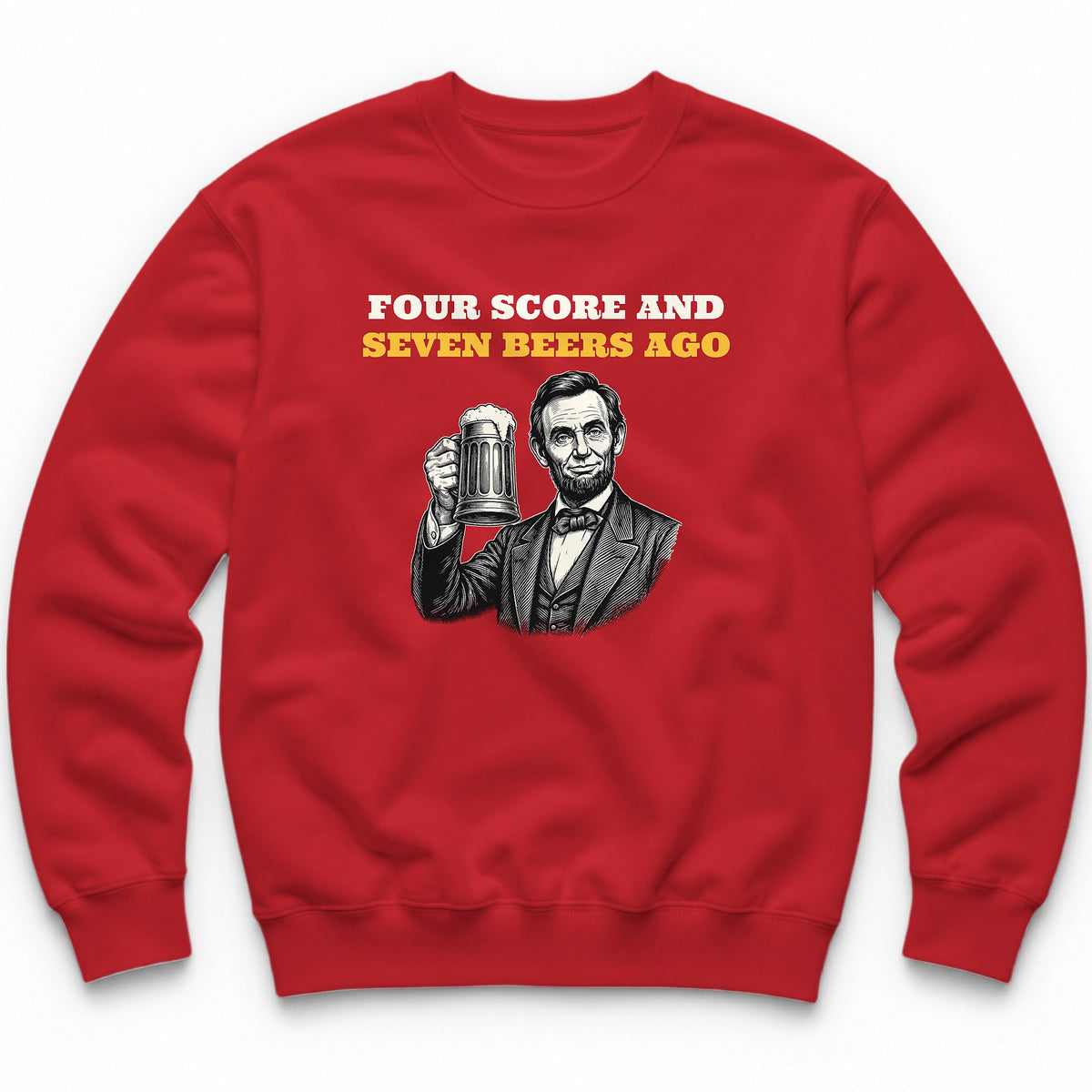 Four Score And Seven Beers Ago Crewneck - Red