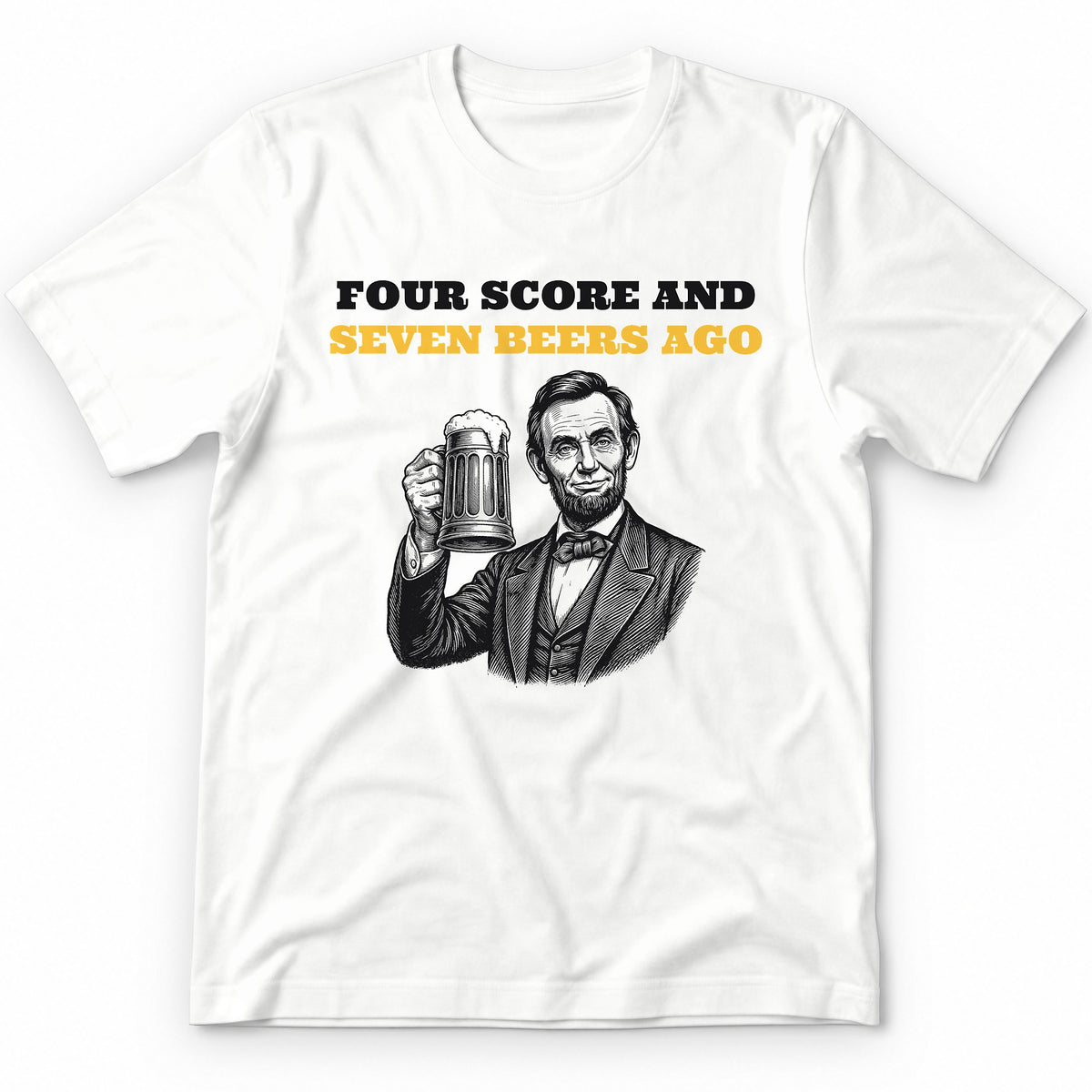 Four Score And Seven Beers Ago Premium Tee - White
