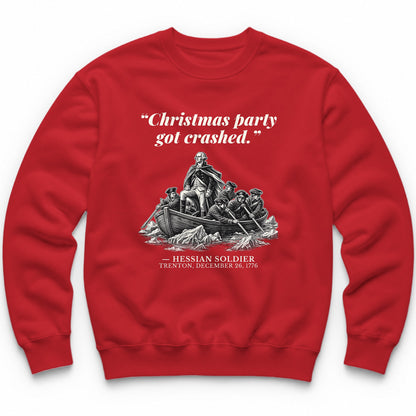 Christmas Party Got Crashed – The Delaware River Funny History Crewneck - Red
