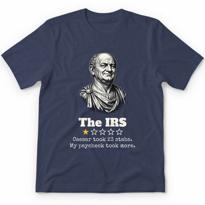 The IRS One Star Review Premium Tee - Heather Navy