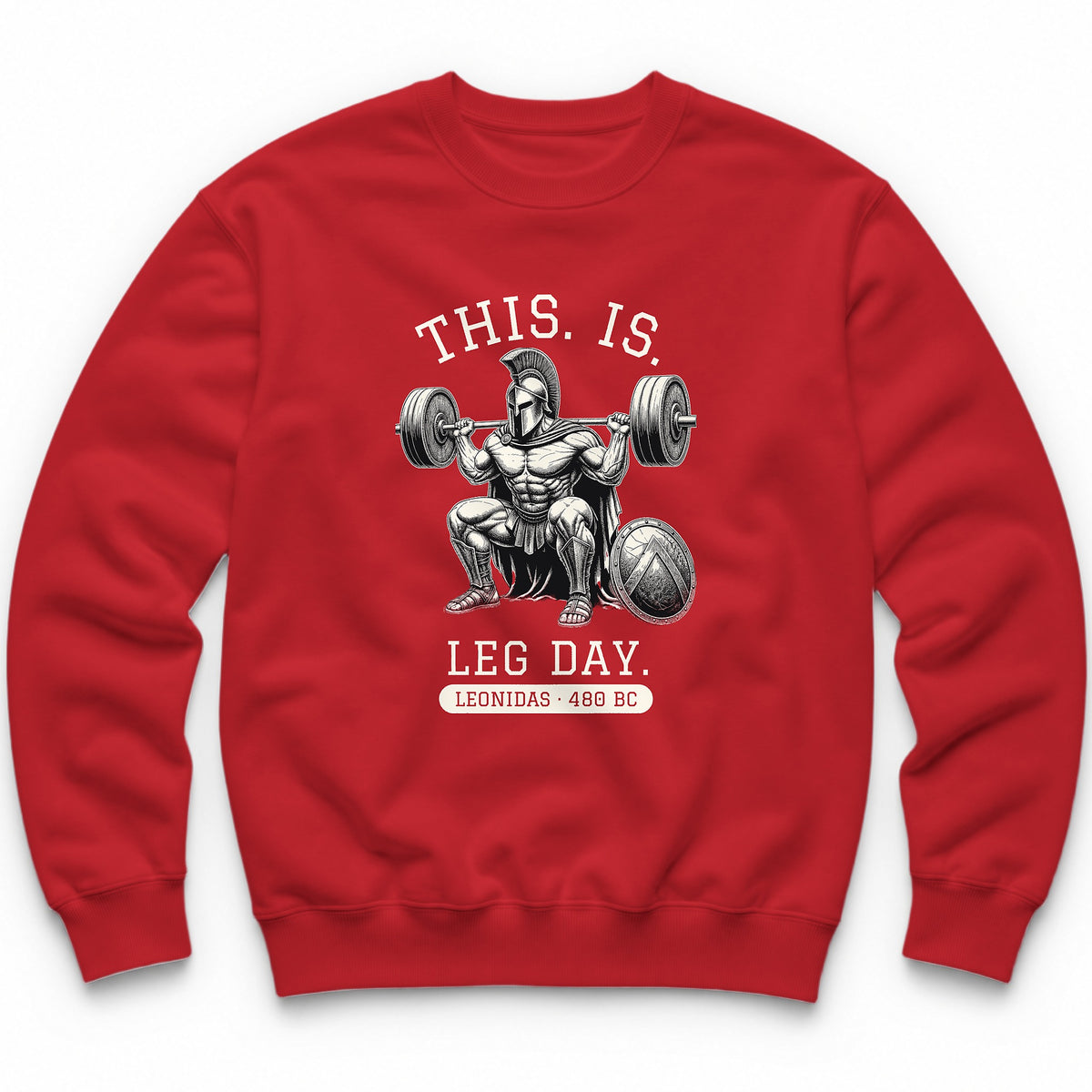 This Is Leg Day Crewneck - Red