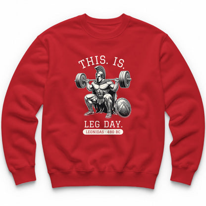 This Is Leg Day Crewneck - Red