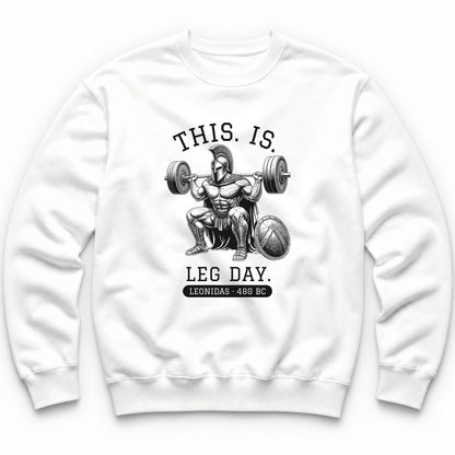This Is Leg Day Crewneck - White