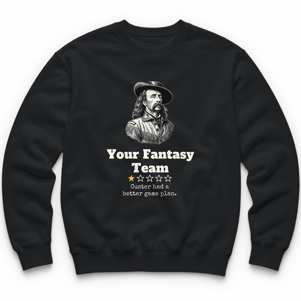Your Fantasy Team One Star Review Crewneck - Black