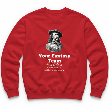 Your Fantasy Team One Star Review Crewneck - Red