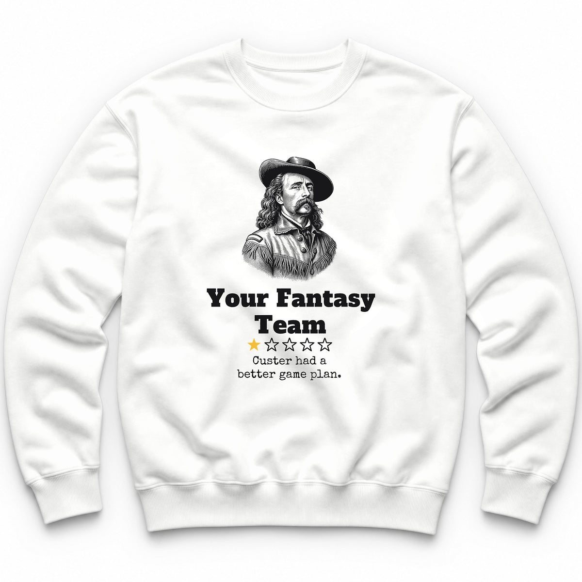 Your Fantasy Team One Star Review Crewneck - White
