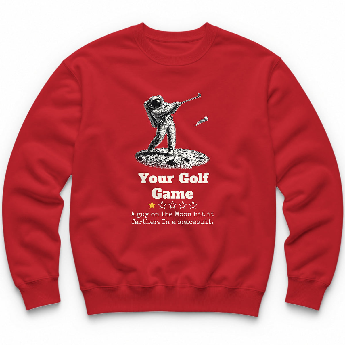 Your Golf Game One Star Review Crewneck - Red