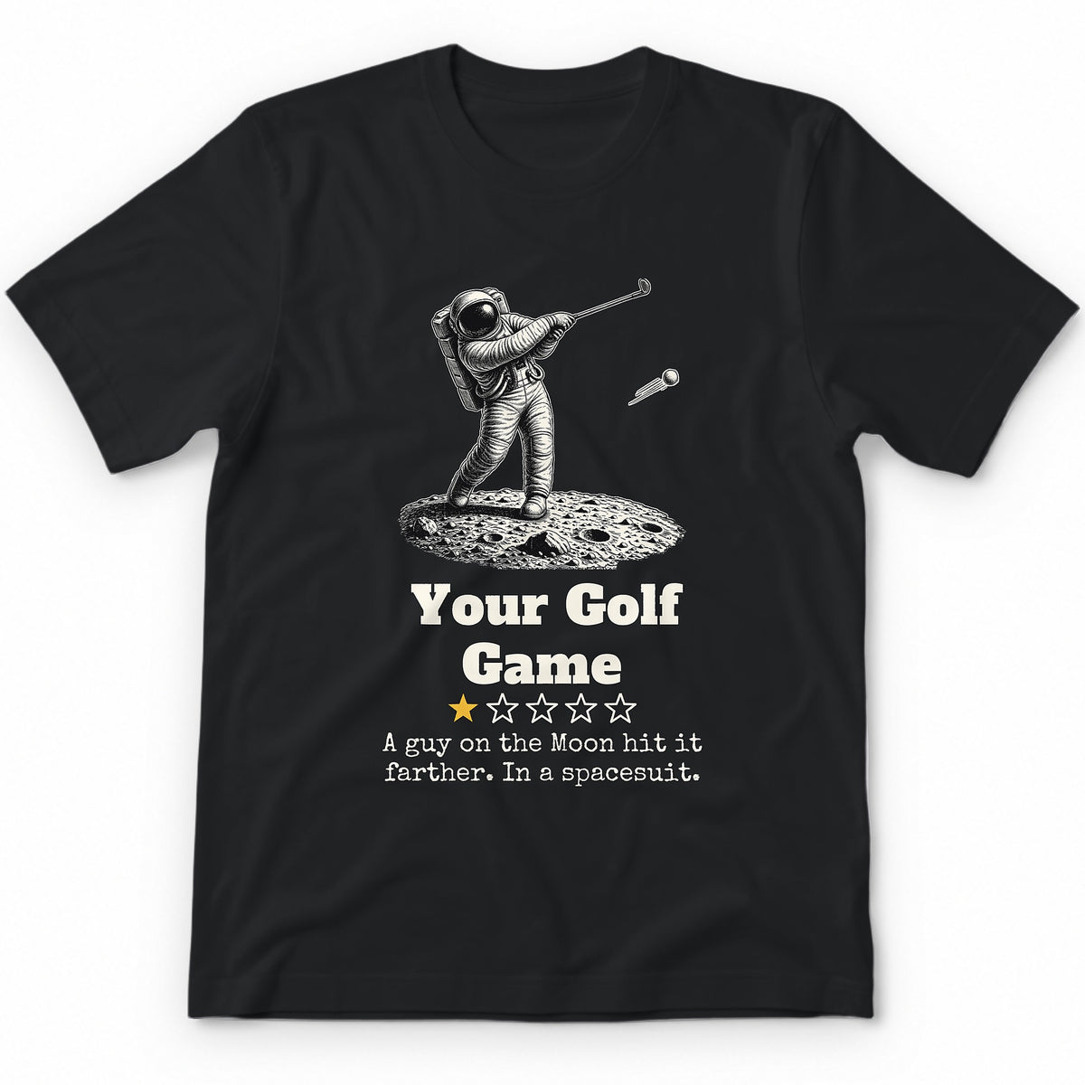 Your Golf Game One Star Review Premium Tee - Black