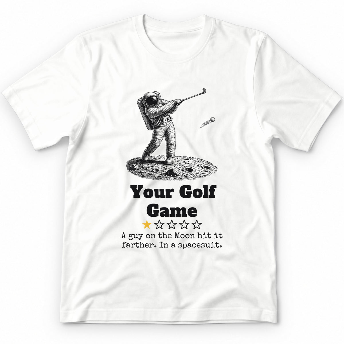 Your Golf Game One Star Review Premium Tee - White